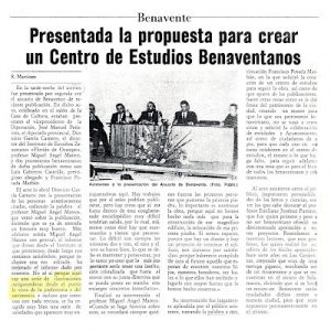 Noticia sobre la creación del CEB - El Correo de Zamora 22 de octubre de 1989
