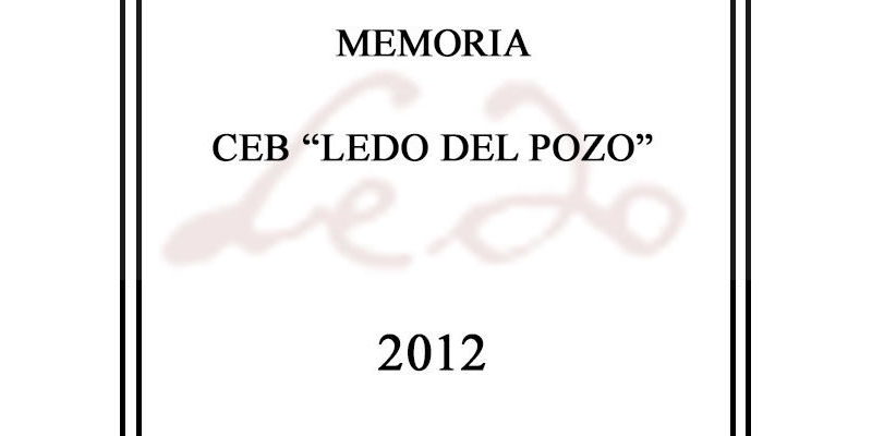 Memoria CEB Ledo del Pozo 2012