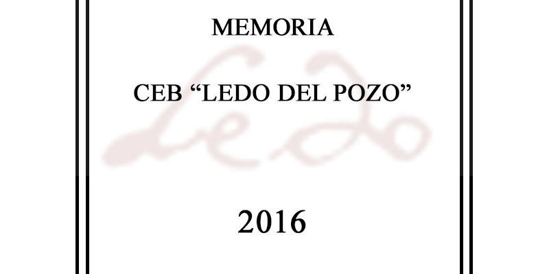 Memoria CEB Ledo del Pozo 2016