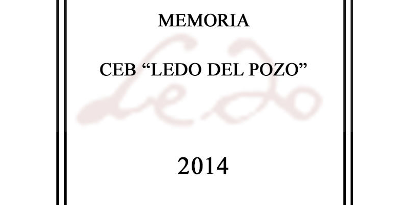 Memoria CEB Ledo del Pozo 2014